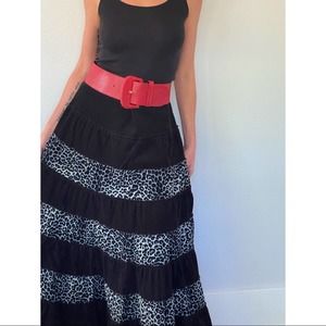 1990's style Stevie Nicks Long Winter Corduroy Skirt with Drop Waist